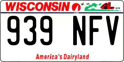 WI license plate 939NFV