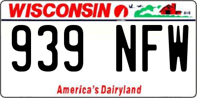 WI license plate 939NFW