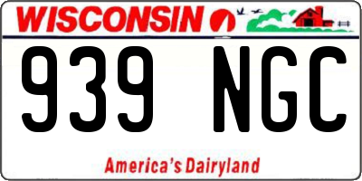 WI license plate 939NGC