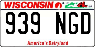 WI license plate 939NGD