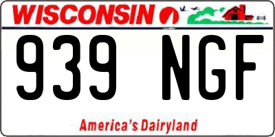 WI license plate 939NGF
