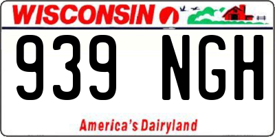 WI license plate 939NGH