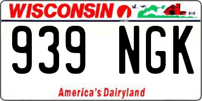 WI license plate 939NGK