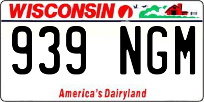 WI license plate 939NGM