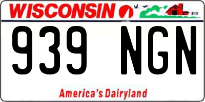 WI license plate 939NGN