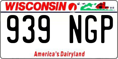 WI license plate 939NGP
