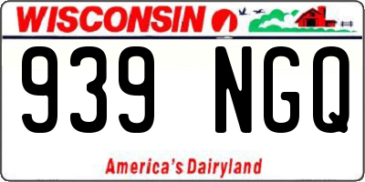 WI license plate 939NGQ