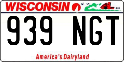 WI license plate 939NGT