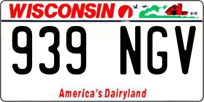 WI license plate 939NGV