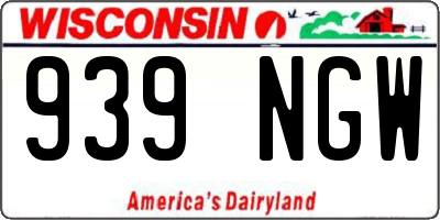 WI license plate 939NGW