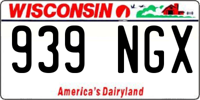 WI license plate 939NGX