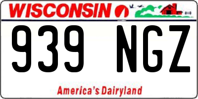 WI license plate 939NGZ