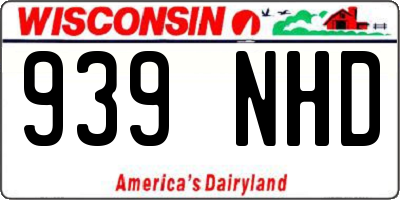 WI license plate 939NHD