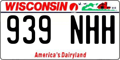 WI license plate 939NHH