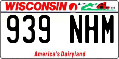 WI license plate 939NHM