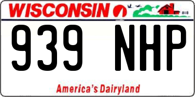 WI license plate 939NHP