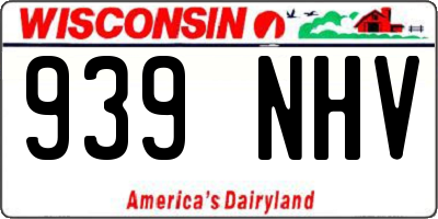 WI license plate 939NHV