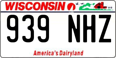 WI license plate 939NHZ