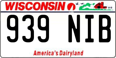 WI license plate 939NIB