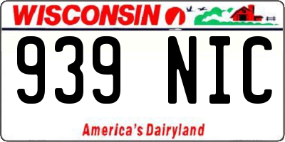 WI license plate 939NIC