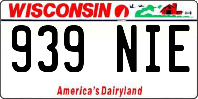 WI license plate 939NIE