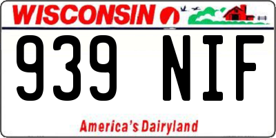 WI license plate 939NIF