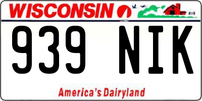 WI license plate 939NIK