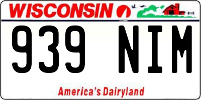 WI license plate 939NIM