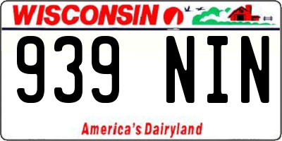 WI license plate 939NIN