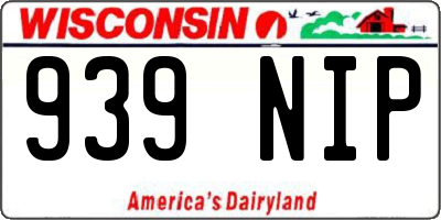 WI license plate 939NIP