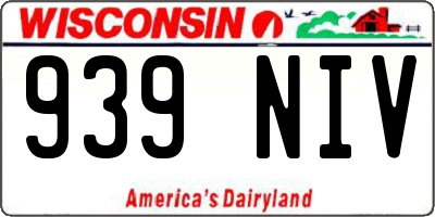 WI license plate 939NIV