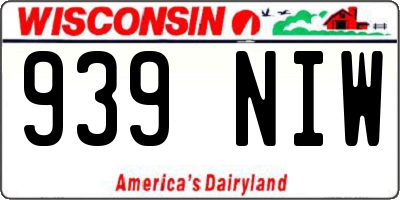 WI license plate 939NIW
