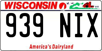 WI license plate 939NIX