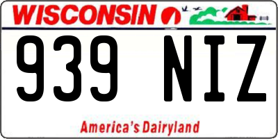 WI license plate 939NIZ