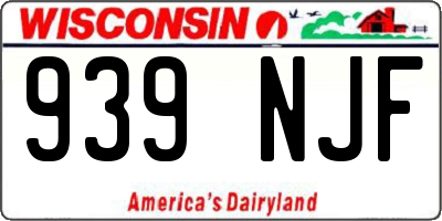 WI license plate 939NJF