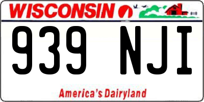 WI license plate 939NJI