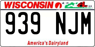 WI license plate 939NJM
