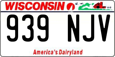 WI license plate 939NJV