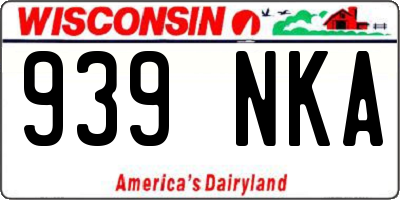 WI license plate 939NKA