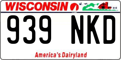 WI license plate 939NKD