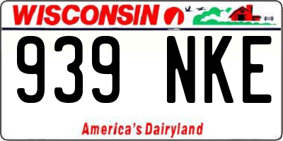 WI license plate 939NKE