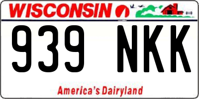 WI license plate 939NKK