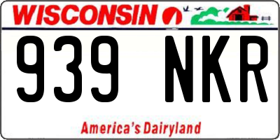 WI license plate 939NKR