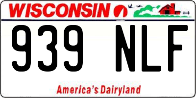WI license plate 939NLF