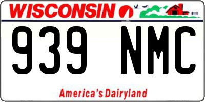 WI license plate 939NMC