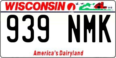 WI license plate 939NMK