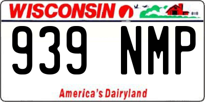 WI license plate 939NMP