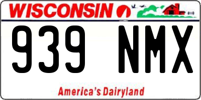 WI license plate 939NMX