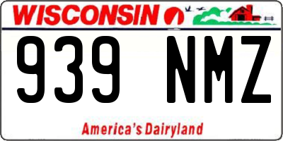 WI license plate 939NMZ