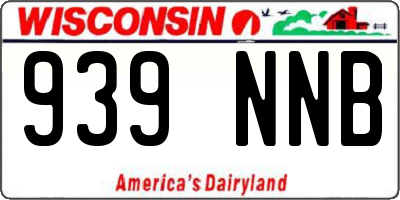 WI license plate 939NNB